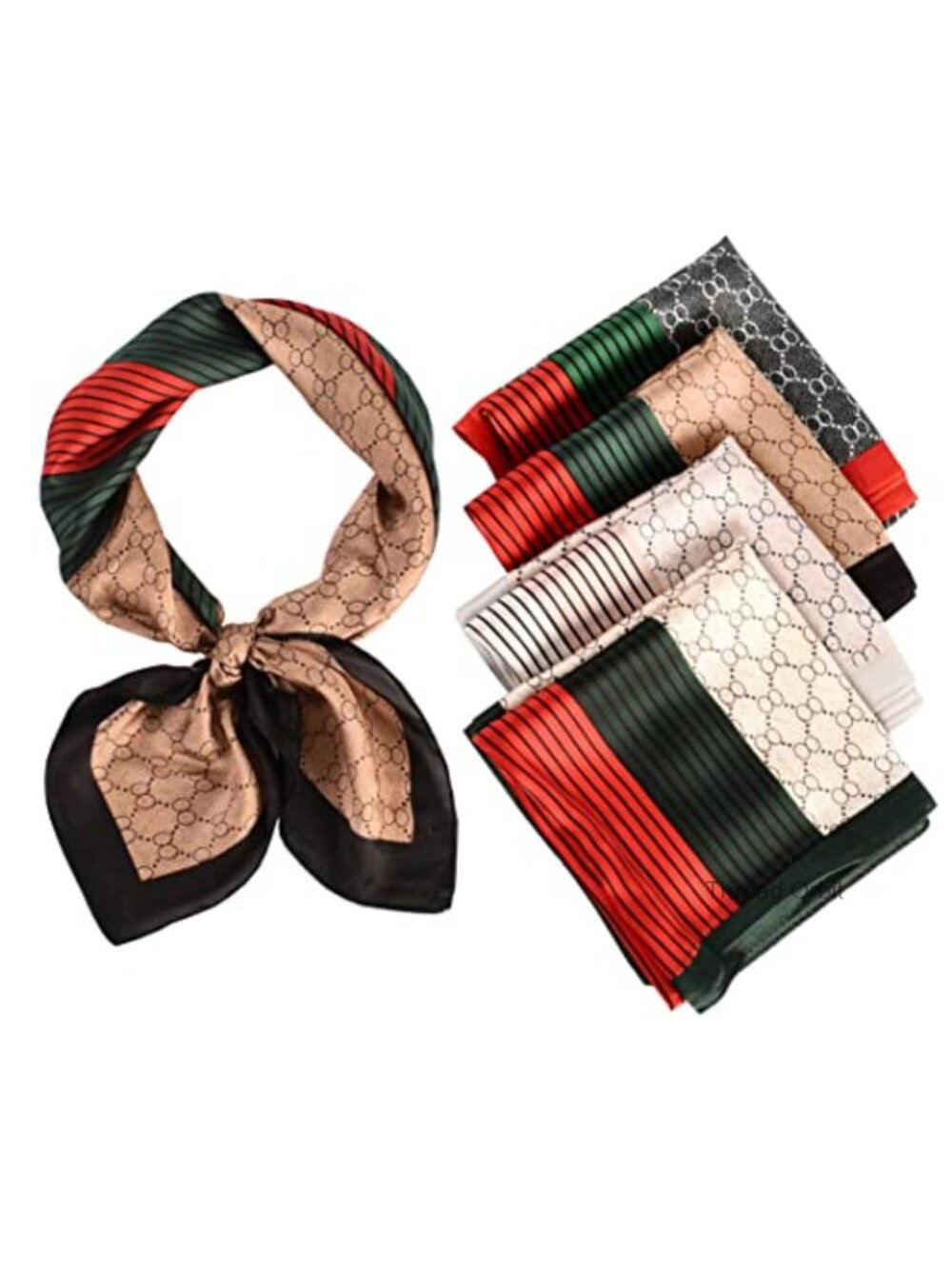 Silk Feeling Polyester Square Head Scarf Bandana 27.5 Inch Neck Wrap Hair Scarf